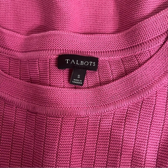 Talbots Mixed Stitch Button Detail Sweater Classic Pink Women’s Size Small - Picture 7 of 11